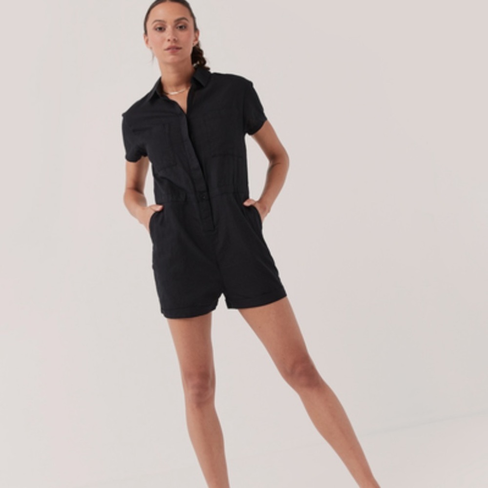 Black short sleeve romper